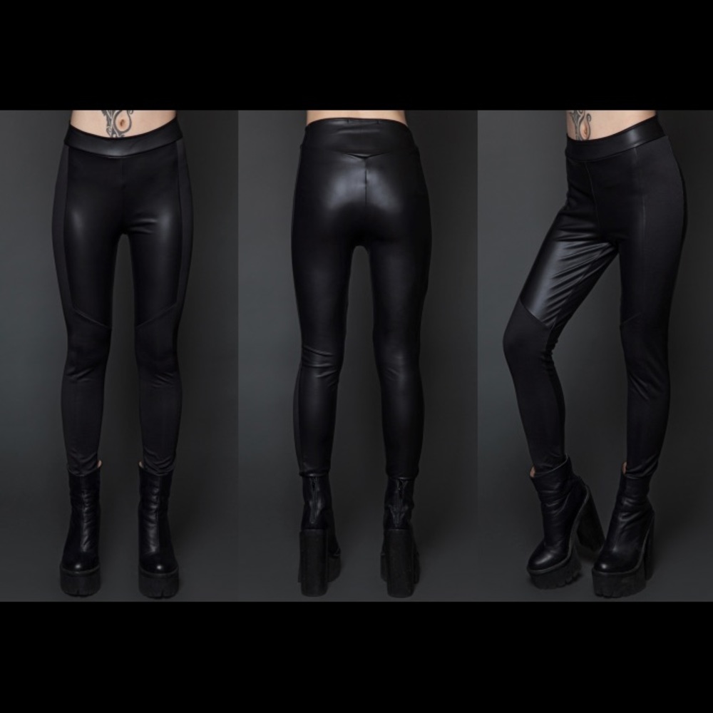 Lip Service Matte Coated Moto Leggings - Black XS - Picture 2 of 7